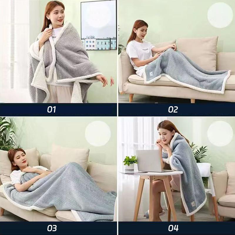Berber Fleece Thick Warm 85X120Cm Office Home Nap Blanket Shawl Blankets Cape Composite Lamb Wool Reinforced Warm Blanket