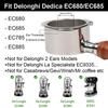 51mm Bottomless Portafilter 3 Year for DeLonghi Dedica EC680EC685EC785EC820EC850EC860EC885 with Double Shot Capacity Cup, Sieve Filter Basket