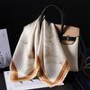 High-end Gift Silk Scarf Small Square Scarf Versatile Light Coffee Color 111 Mulberry Silk Scarf Spring and Autumn Korean Small Scarf