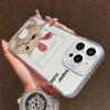 Card Slot Holder Silicone Wallet Pocket Case For Xiaomi 14T 13T 11T Redmi 15 14 12C 13C iPhone 17 16 15 Samsung A15 A25 A35 Cover Clear Phone Bumper
