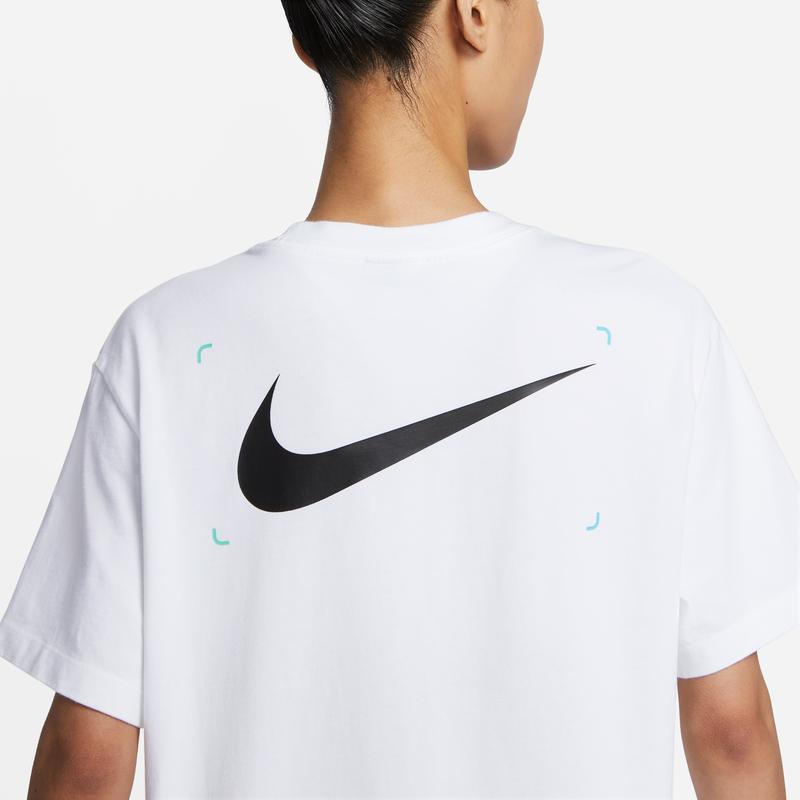Nike S/S 2023 Basketball Gradient Logo Crew Neck Tee Women Tops White FJ7231-100