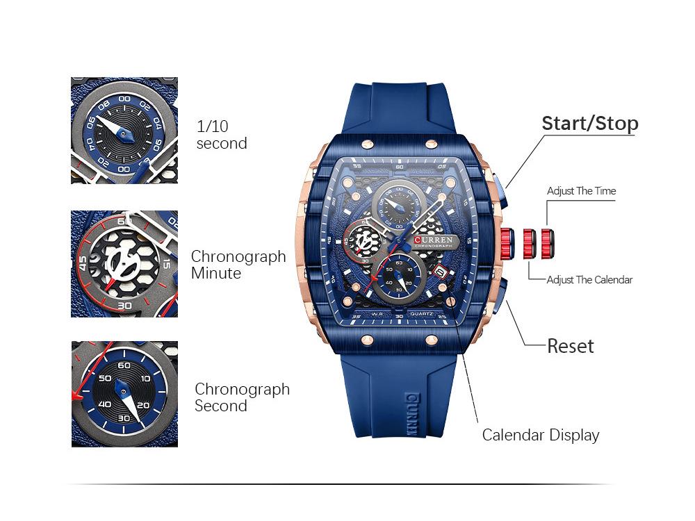CURREN Men's Multifunction Chronograph Sports Watch 8442