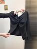 Korean Style Lace Patchwork Faux Two-Piece Long Sleeve T-shirt for Women - Autumn/Winter Spicy Girl Inner Base Layer Top