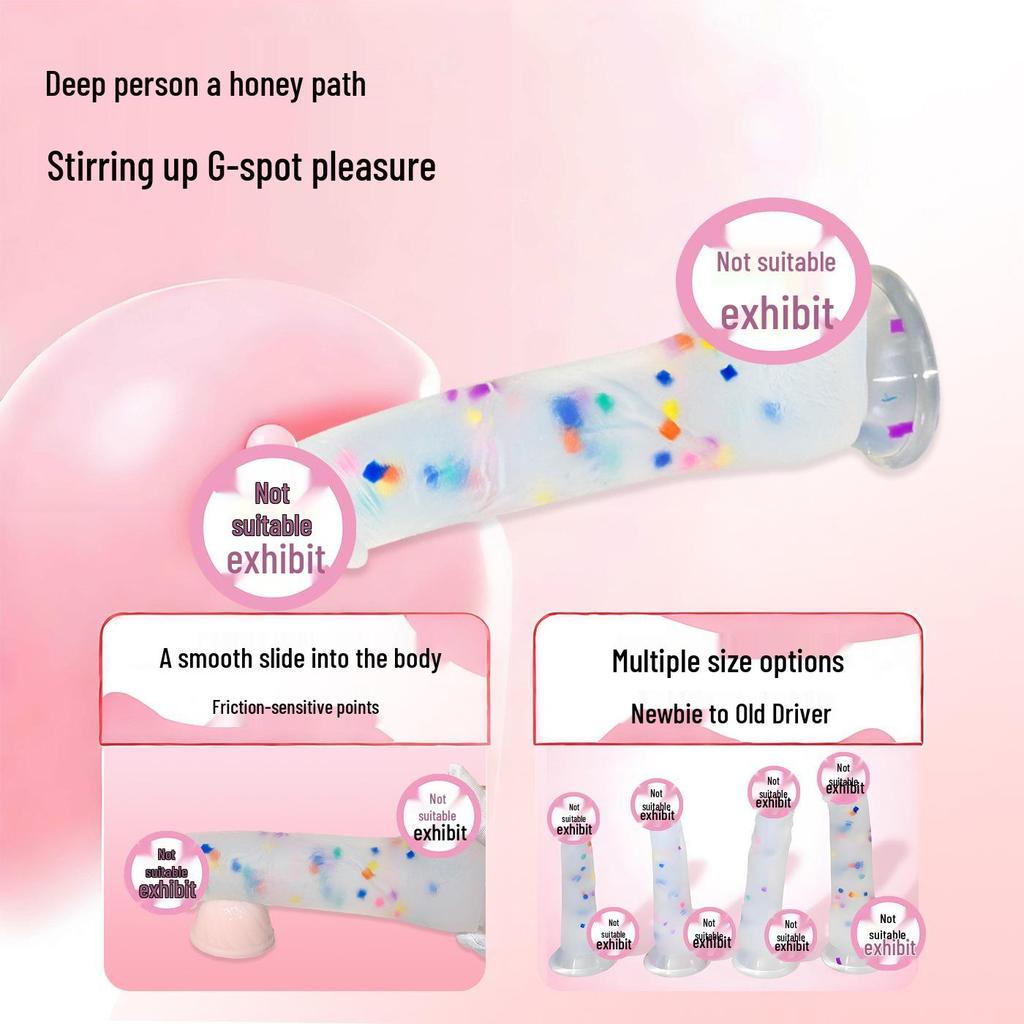 Colorful Large Silicone Jelly Dildo - Thick, Realistic Adult Toy for Women