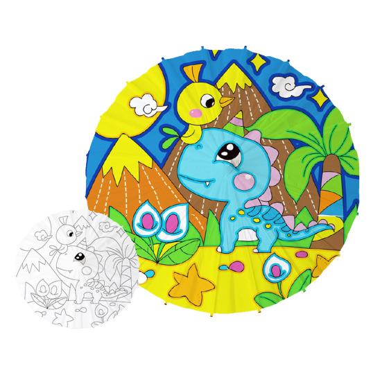 40/60CM DIY Hand-Painting Paper Umbrella Chinese Style Decorative White Oil-paper Umbrella with Wooden Handle Kids Coloring Oriental Umbrella Crafts
