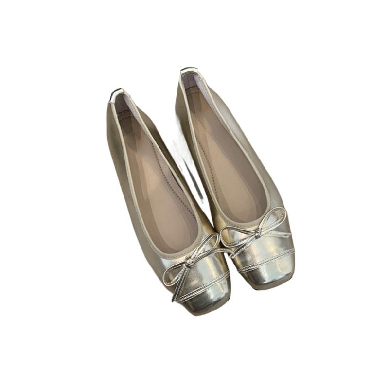 2025 New Fashion Pointed Shoes Women's Summer Soft Sole Women's Shoes Shallow Mouth Scoop Shoes Flats Heels Solid Leather Flats