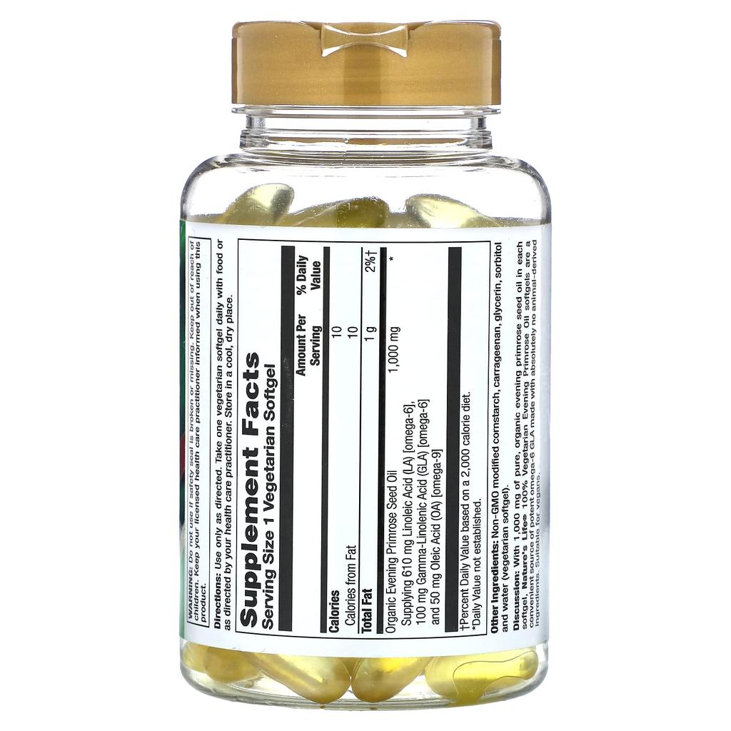 Nature'S Life, Evening Primrose Oil, Veggie Softgels, 90 (1,000Mg per Softgel)