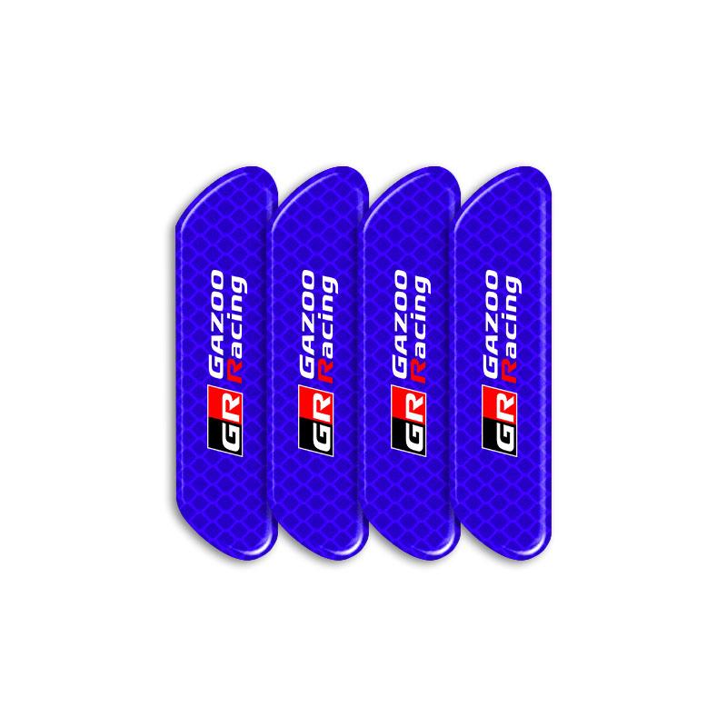 4PCS Car Door Safety Warning Reflective Mark 3D Sticker Car Accessories for Toyota GR Trd Camry Corolla Yaris Chr Auris Avensis T25