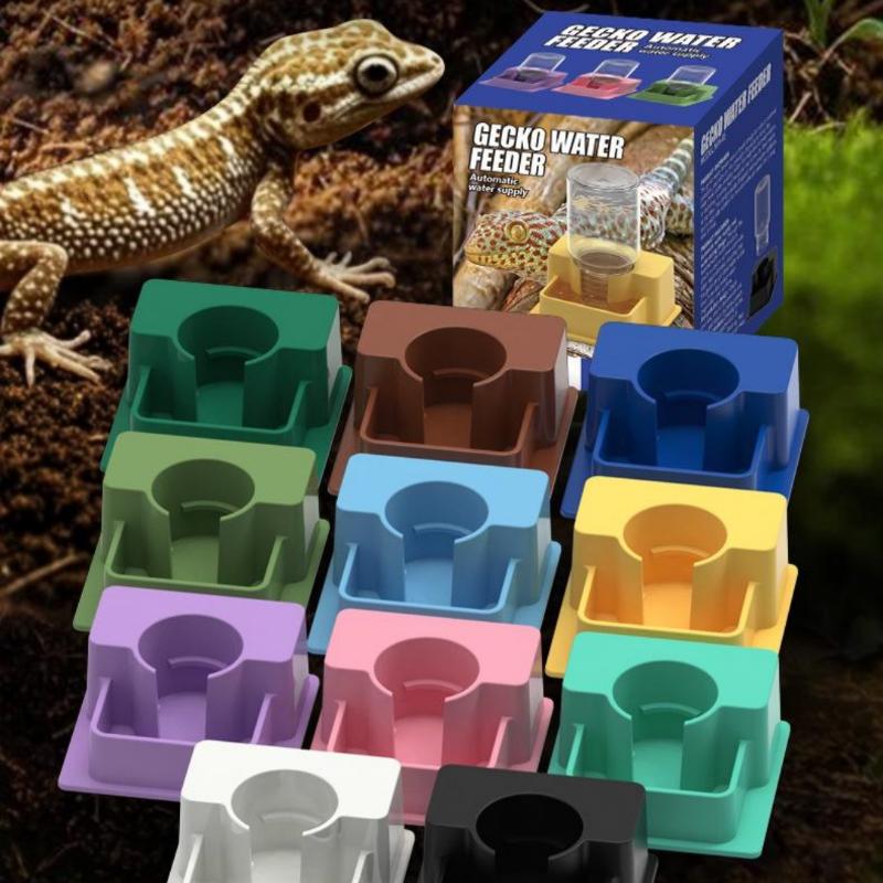 1Pcs Automatic Reptile Bowl Automatic Reptile Feeder Tortoise Water Dish Gecko Drink Dispenser For Lizard Chameleon Snake