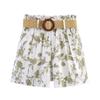 Summer Women's European/American Style Embroidery Print Top & Casual Shorts Set