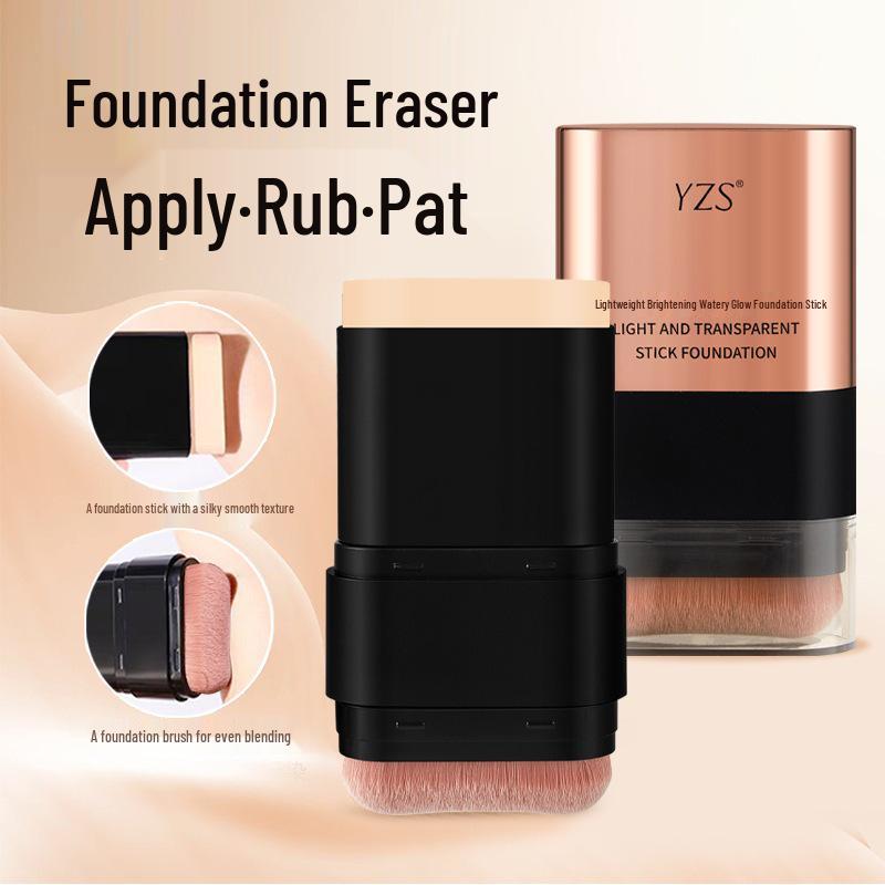 Lightweight Brightening Foundation Stick: Long-lasting, Smooth Coverage with a Natural Finish, Blemish-concealing, No Caking.
