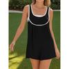 Women Short Cropped Sleeveless Loose Fit Romper Pockets Casual Jumpsuits