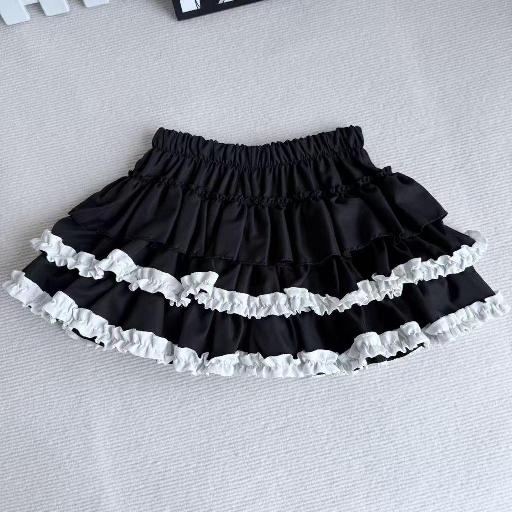 Ruffled Hem Mini Skirt: Summer Fluffy A-line for Petite Girls, Anti-exposure, High Waist Slimming Style