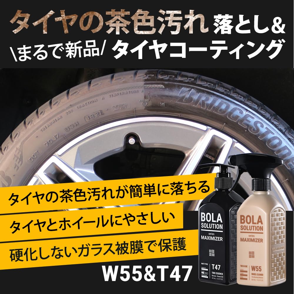 BolaSolution W55 Tire and Wheel Powerful Car Cleaner for Brown Dirt and Brake and Japanese Powerful Cleaner for Tires and Removes Iron and Other Car