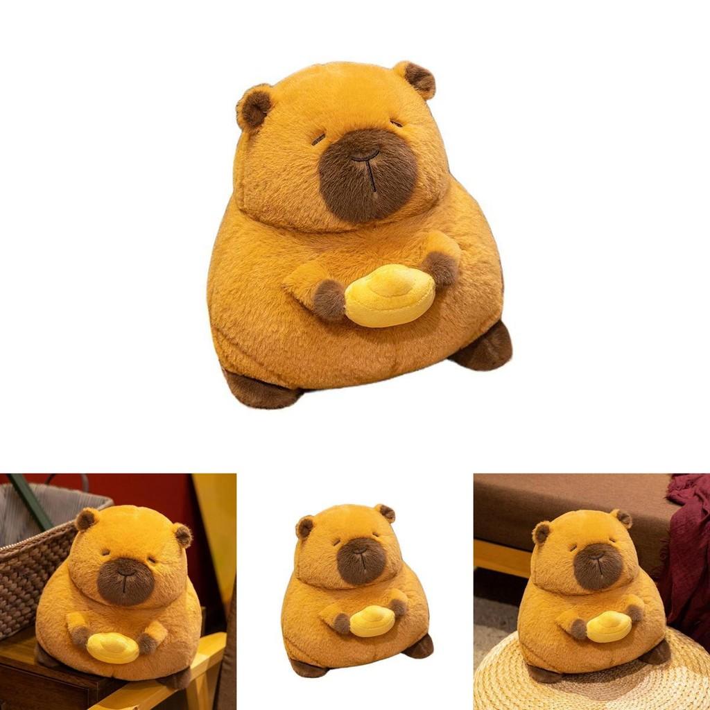Adorable Capybara Plush Toy In Golden Ingot Design Perfect For Kids Birthday Gifts