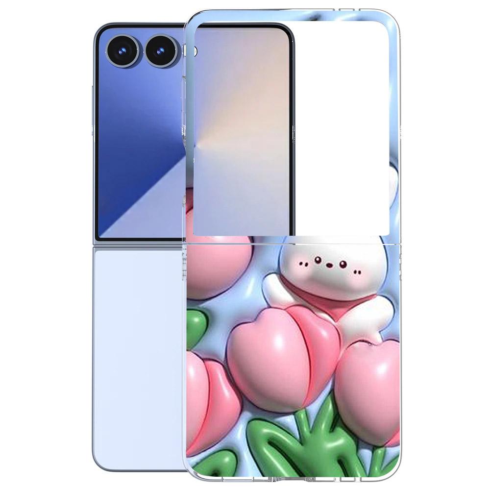 Für Samsung Galaxy Z Flip 7 6 5 4 3 Hülle Mode Malerei Hart-PC Transparente Abdeckung Für Galaxy Z Flip7 Faltbare Hüllen Funda Coque