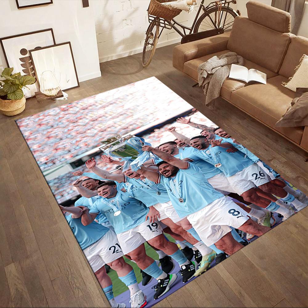 Manchester City Floor Rug Office Rug Suitable For Decorate Room Entryway Bedrooms Dining Room Antislip Carpet Decorate Offices Birthdaychristmas Gift