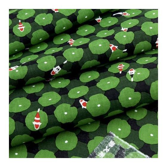 Hamamonyo Tenugui Towel - Lotus Carp - Yokohama Traditional Kata-zome Dyeing - 100% Cotton - Approx. 34cm x 90cm - Cut Edge