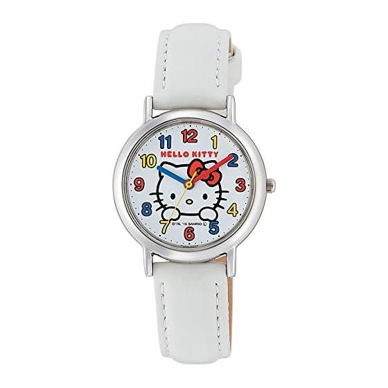 

[Citizen Q&Q] Часы аналоговые Hello Kitty с водонепроницаемым кожаным ремешком HK15-001 женские белые