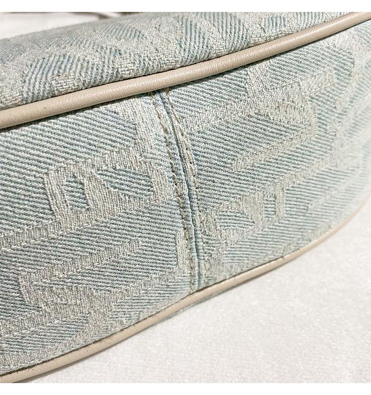 Korean Style PU Denim Women's Underarm Baguette Shoulder Bag - 2021 New Niche Dumpling Design