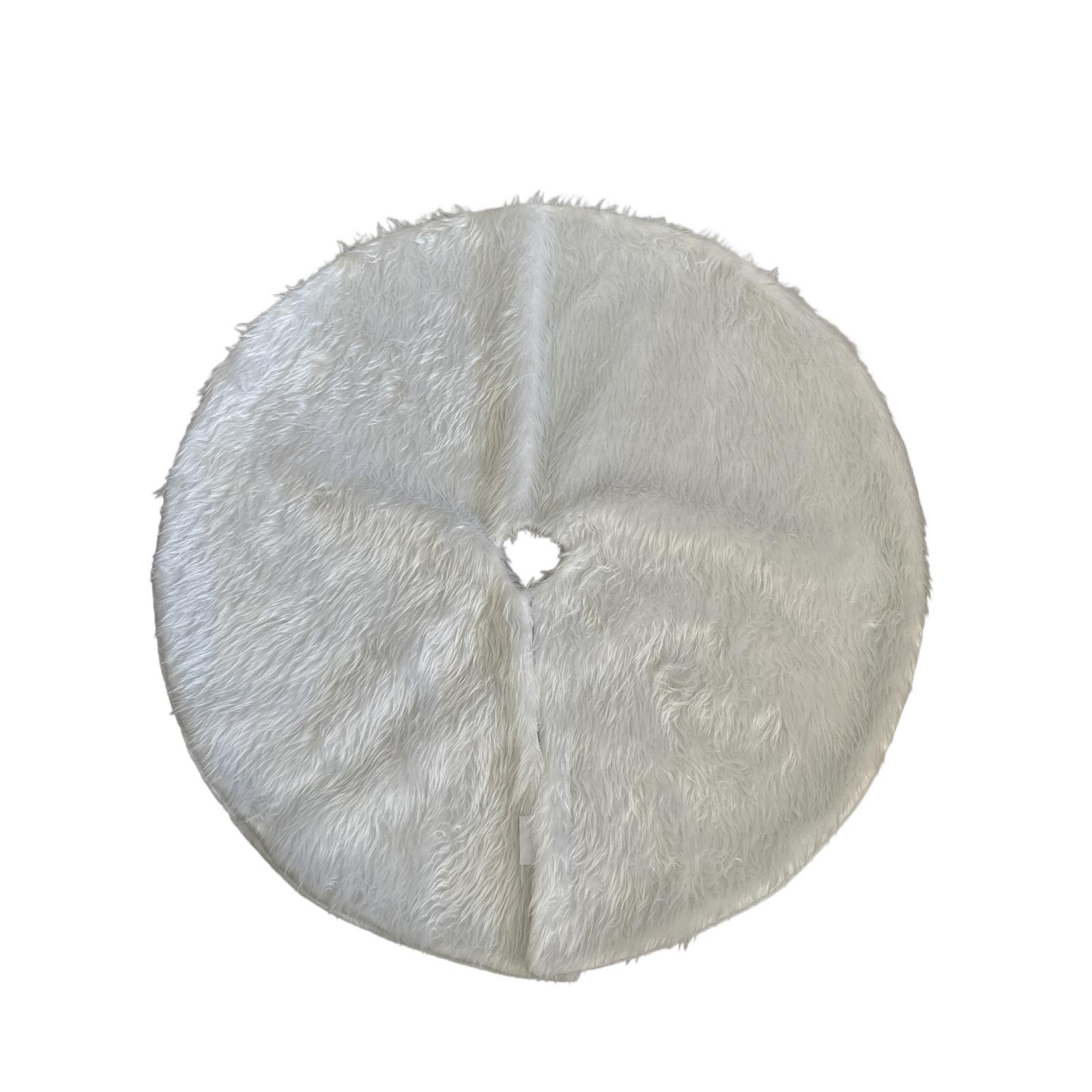 

90/122/150cm Christmas Tree Skirt Collection White Faux Fur Plush Tree Decoration For Merry Christmas Party Decoration 90cm білий