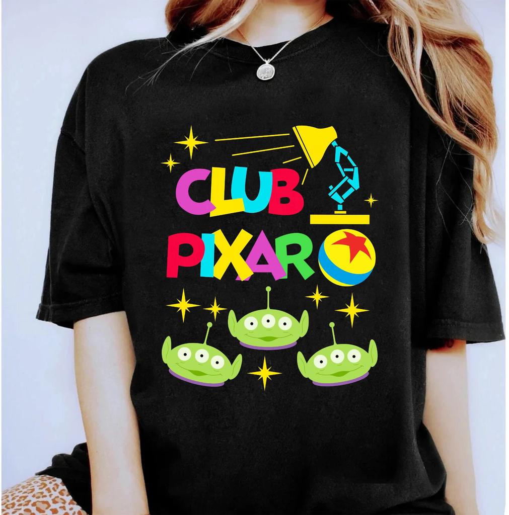 Disney Pixar Club 2024 100% Baumwolle T-Shirt Herren T-Shirts Oberteil Pixar Fest Unisex Erwachsene Kinder Shirt