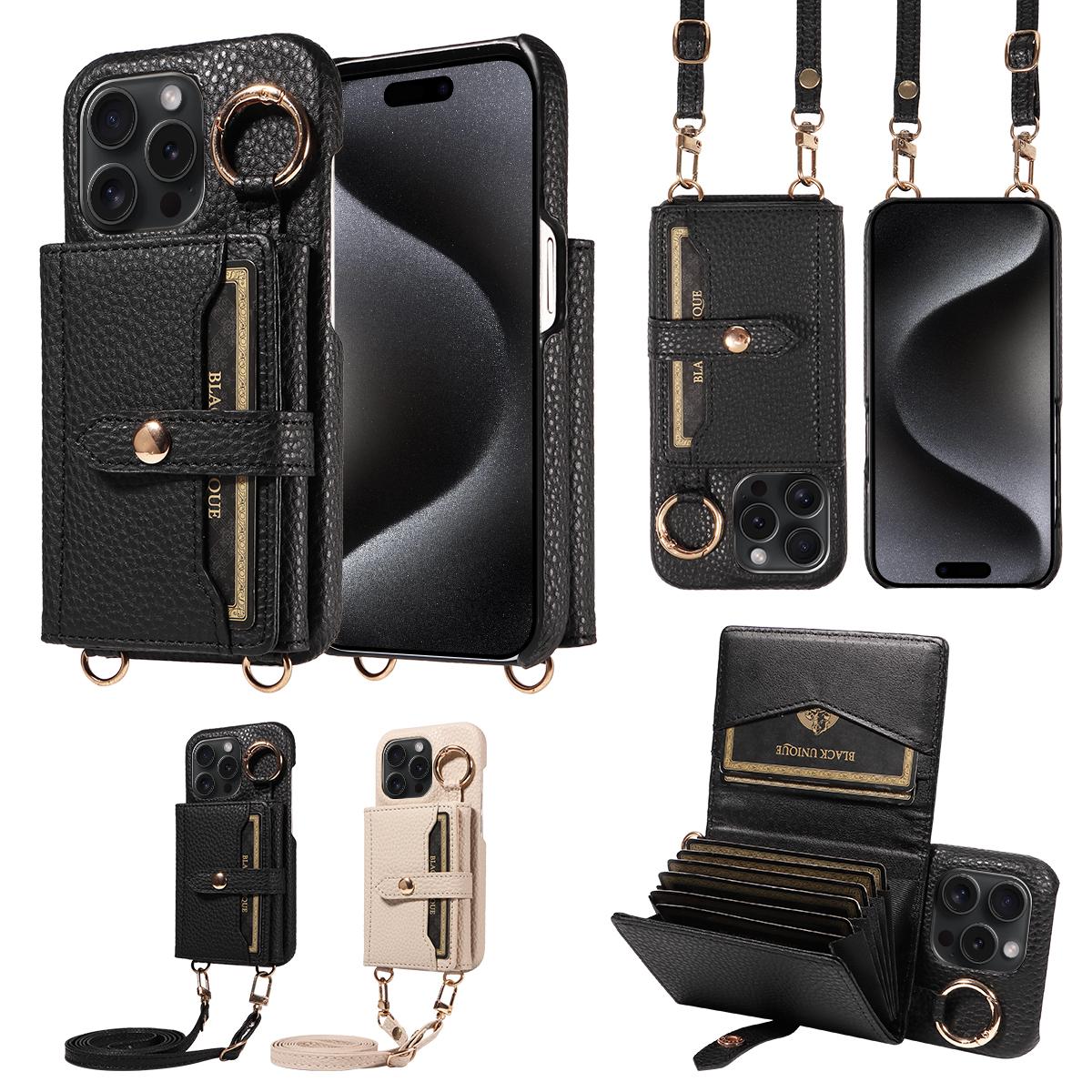 

Новый стильный чехол из искусственной кожи для iPhone16 15 14 13 12 11Pro Max Plus 7 8Series с кольцом, слотом для нескольких карт, функцией подставки iPhone 14 Pro Max