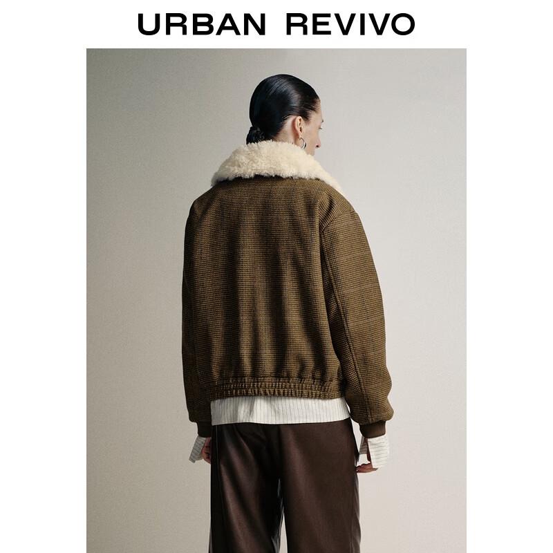 UR 2025 Women's Spliced Faux Fur Collar Zipper Jacket