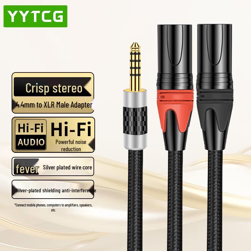 YYTCG Silver-Plated 4.4mm Balanced Audiophile Audio Cable