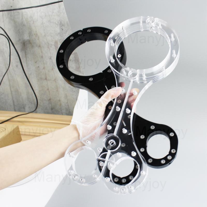 Luxury Clear Crystal Pillory Cangue Collar Neck Ring Oval Handcuffs Wrist Restraint Lock Bondage Yoke Sex Toy for Men Women