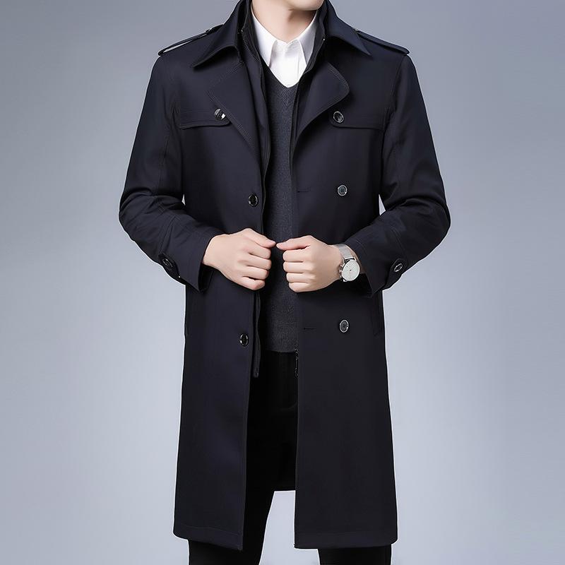 Jacket Winter Suit Collar Long Thickened Warm Middle-aged Dad Outfit