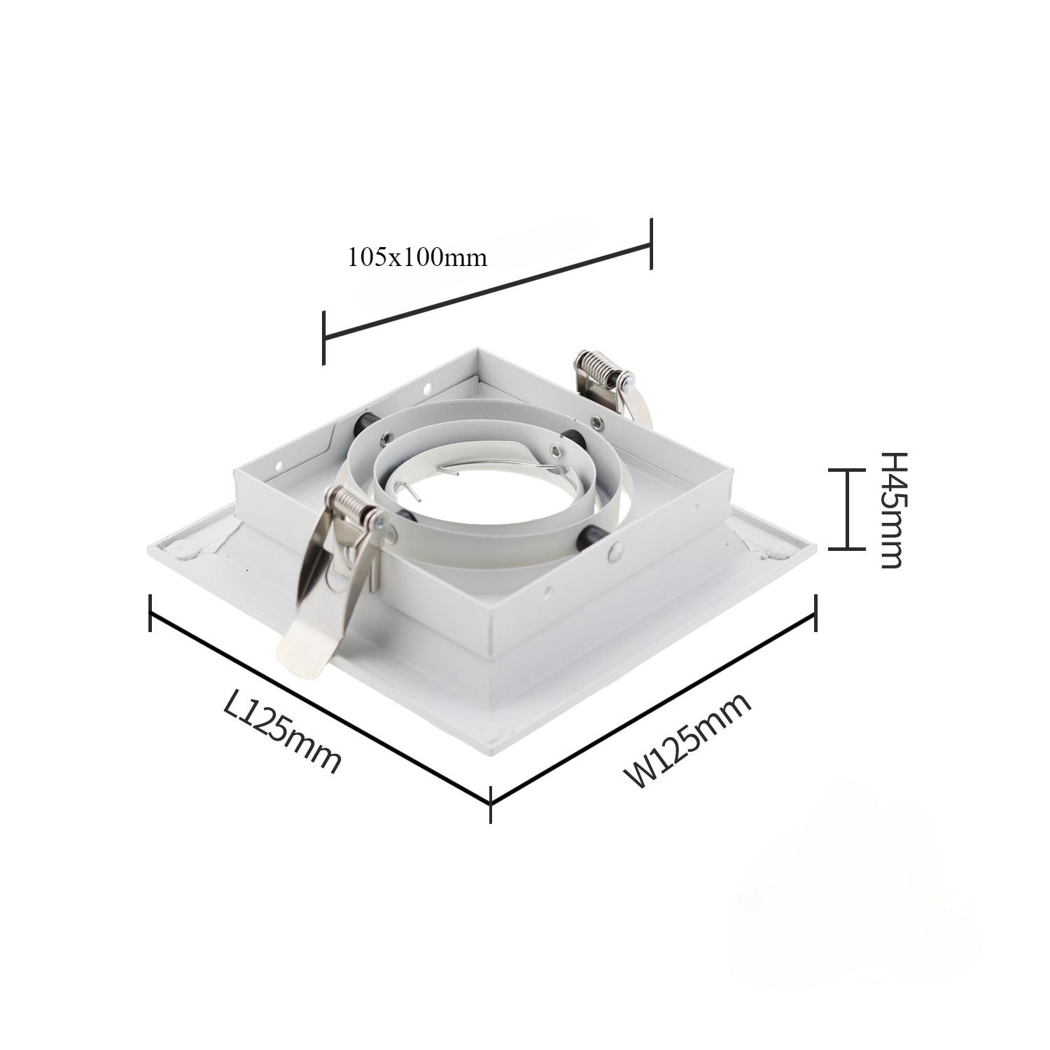 

Square Recessed LED Ceiling Lamps Holder Adjustable Gu10 Mr16 Bulb Spot Lamps Downlight Holder Frame Bracket Fitting Home Decor белый