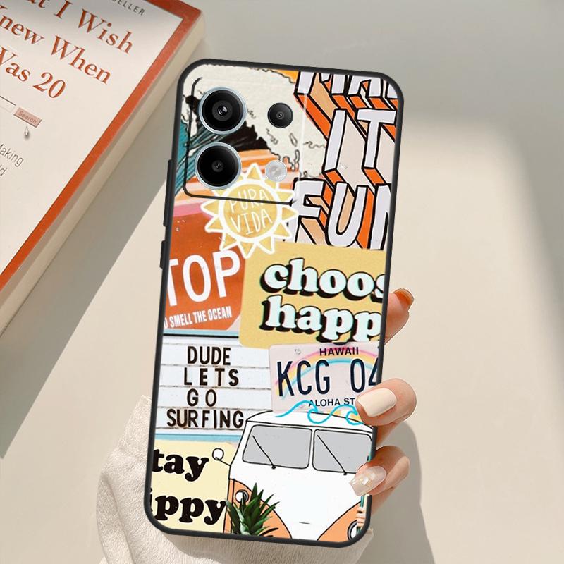 Surf Beachy Blue Summer Collage Funda For Xiaomi Redmi Note 14 13 10 11 12 15 Pro Plus Case For Redmi 15 14C 12C 10C 13C 15C