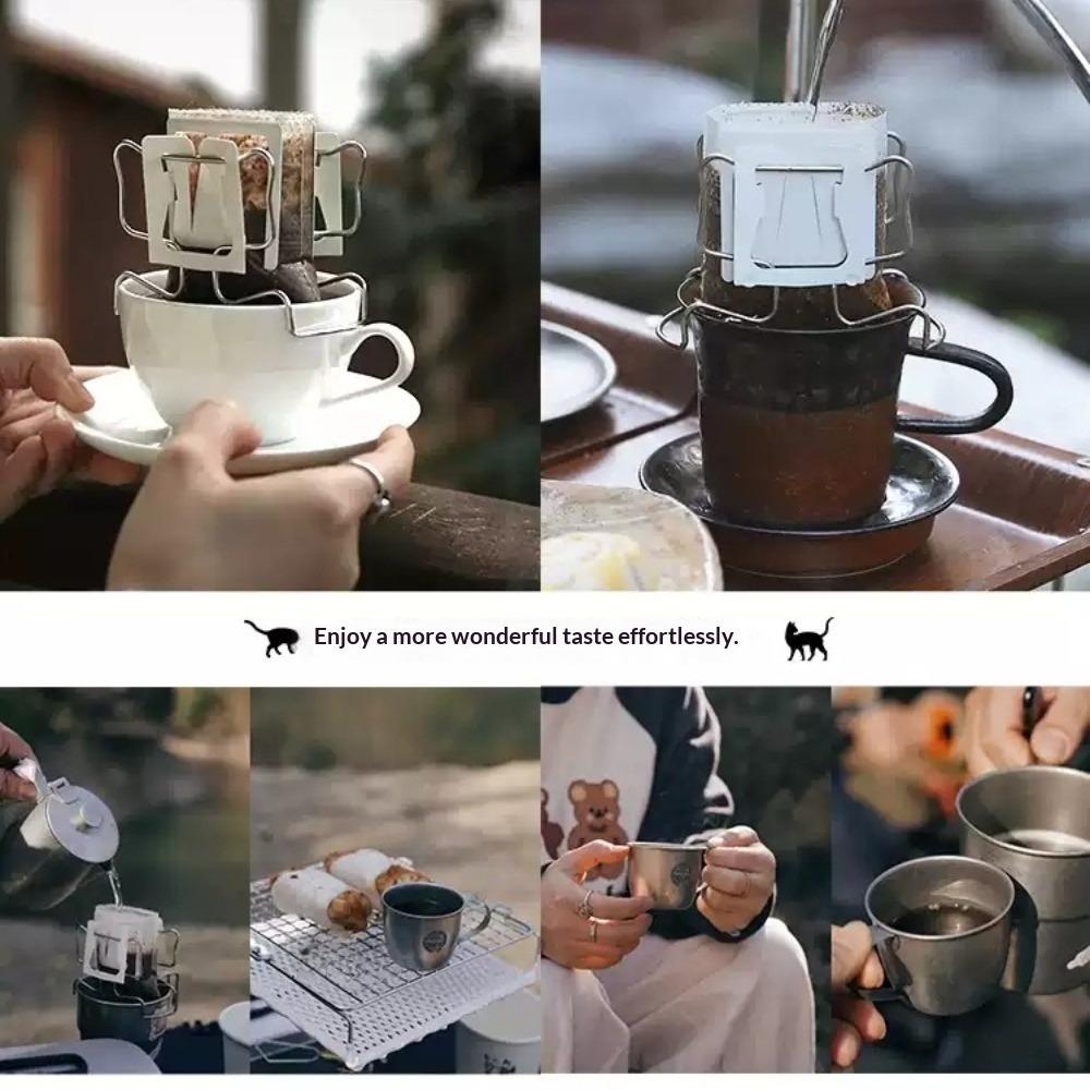 304 Edelstahl Wiederverwendbarer Kaffeetütenhalter Einfach zu reinigen Kaffeefilterpapier Aufbewahrungs Organizer Regal für Kaffeetassen Zubehör