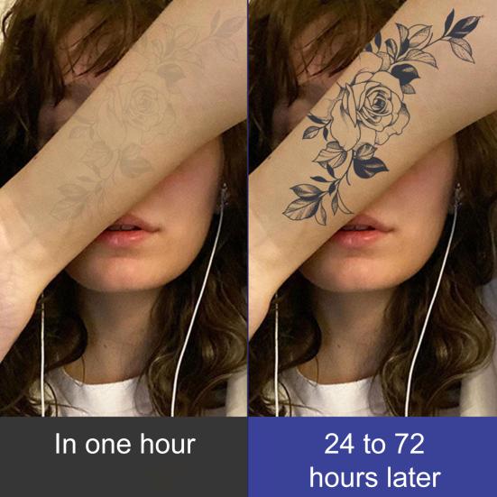 Herbal Temporary Tattoo Stickers Cartoon Image Temporary Tattoos Fake Body Arm Chest Shoulder Tattoos for Semi-Permanent Body Art