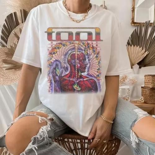 Rock Band Tool Logo Print T-Shirt, Unisex Summer Cotton Y2K Fashion Short Sleeve Top Women And Men T-shirt