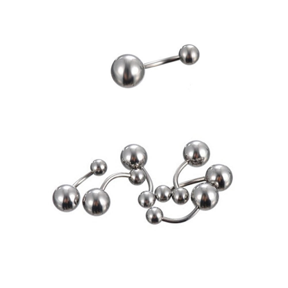 85 pezzi piercing alla lingua, al sopracciglio, al labbro, all'ombelico, in acciaio inossidabile, gioielli per il corpo