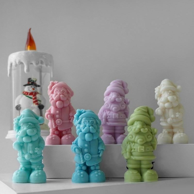 Elastyczna silikonowa forma do formowania świec w kształcie Świętego Mikołaja, forma do aromaterapii, forma do robienia ozdób ręcznie robionych