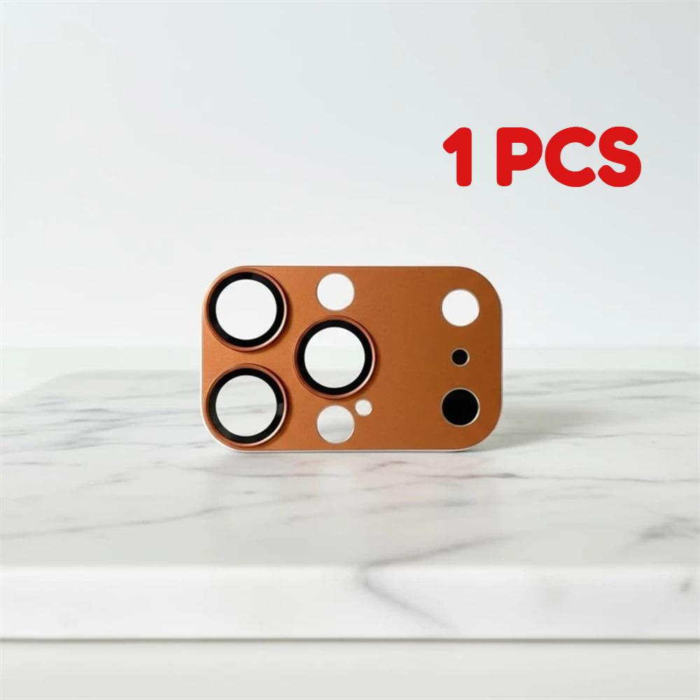 

Fashion Instant Upgrade 17ProMax Camera Protect Flim For IPhone 16 15 14 ProMax 16Pro 15Pro 14Pro Metal Glass Lens Protector Cap For iPhone 16 Pro помаранчевий