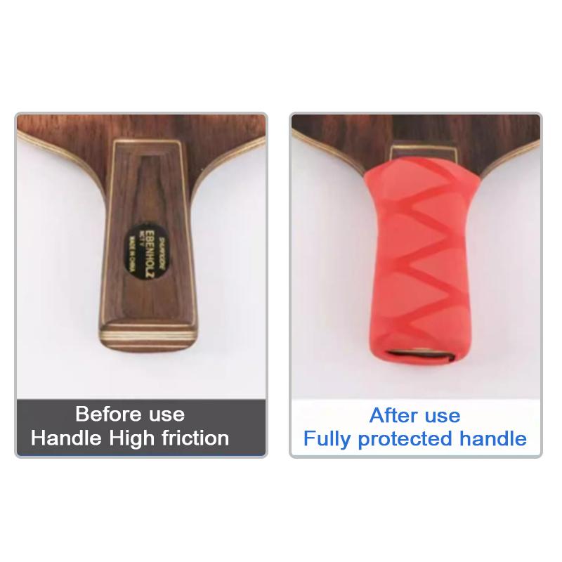 Table Tennis Racket Hand Tape Wrapped With Anti Slip Heat Shrink Handle Rubber Sleeve