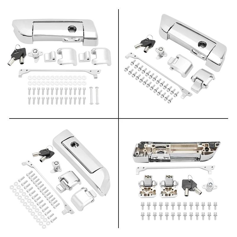 Chrome Black Motorcycle Pack Trunk Lid Latch Lock Key Hardware Kits For Harley Touring Street Glide Road King Road Glide 2014-Up