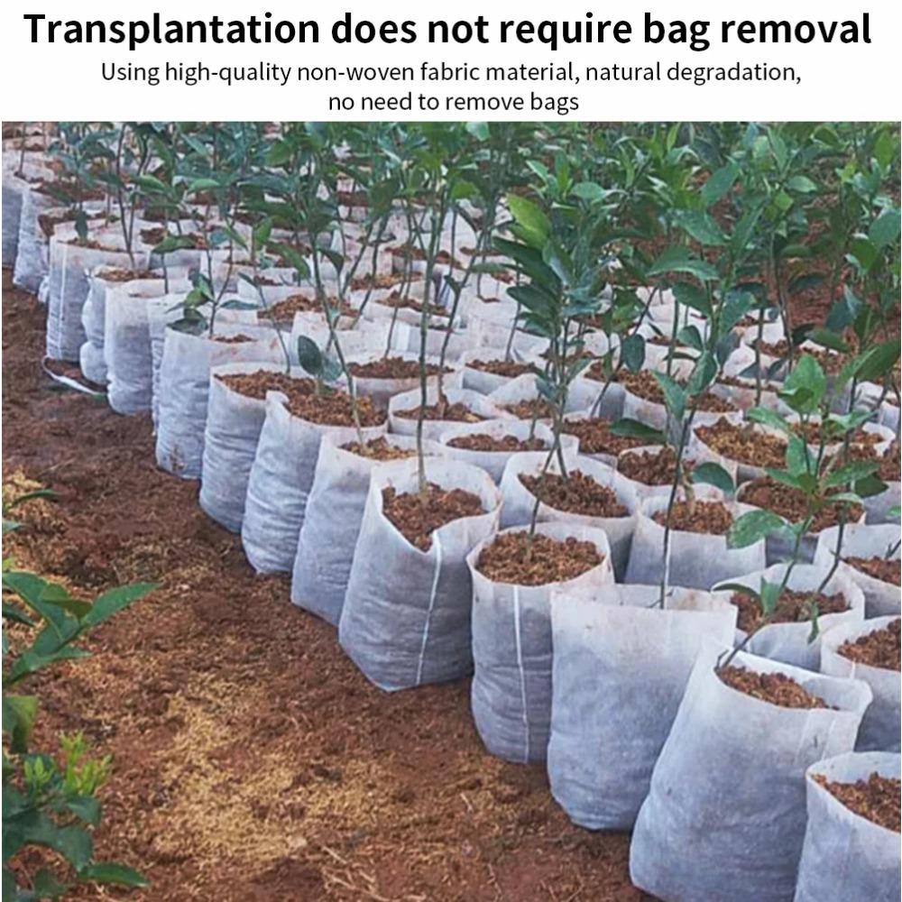 200Pcs Biodegradable Nursery Bag Plant Grow Bags Non-Woven Fabric Seeds To Sow Flower Pots For Home Garden Accessories Tools