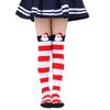Cartoon Santa Christmas Stockings for 6-10Y Children Over the Knee Socks for Little Girls Unisex Winter Striped Socks