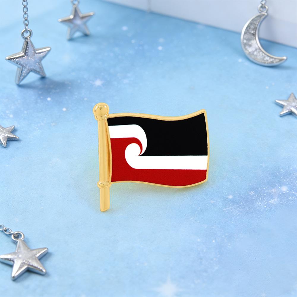 New Zealand Cultural Symbol: Life Renewal Flag Brooch Pendant & Backpack Accessories