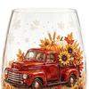 Borosilicate Glass Cup with Lid Autumn Harvest Cup, High Tumbler for Iced Coffee Tea Durable Drinkware Home And Juice, 350ml Clear Drinking