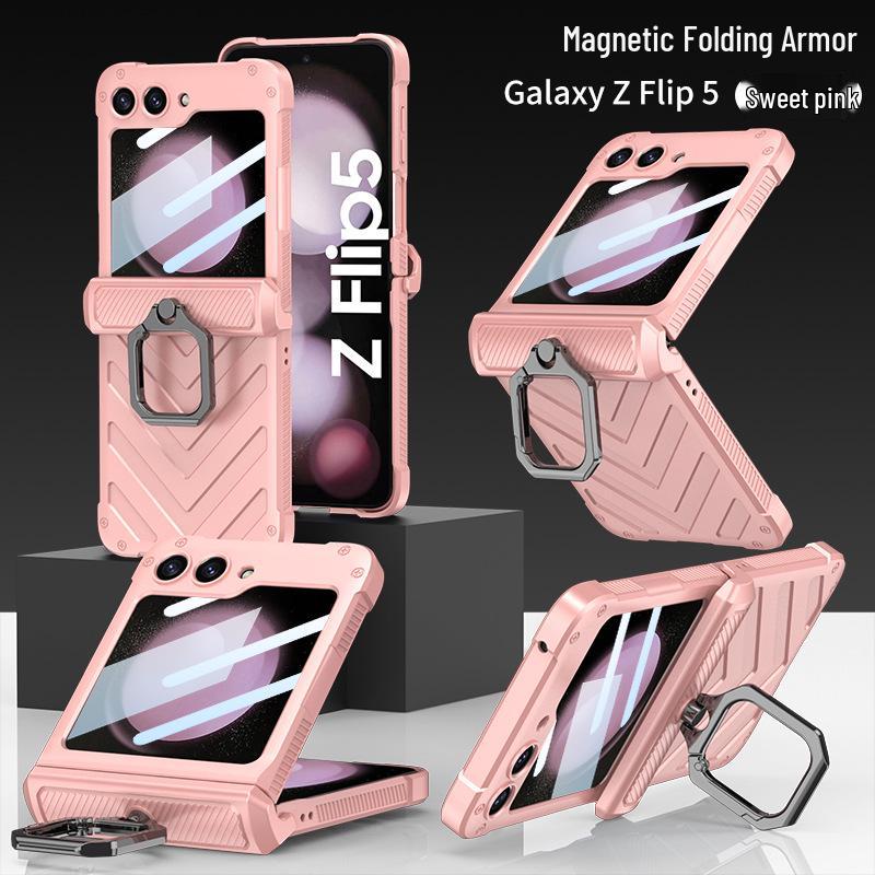 Samsung Flip5 Full Armor Hinge Case with Ring Holder
