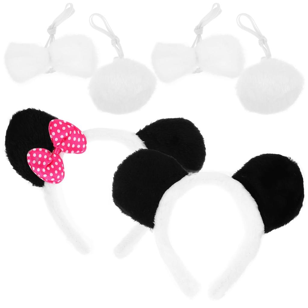 LIFKOME Set mit 2 Panda-Ohren Panda-Kostümzubehör Panda-Hut Panda-Kostümzubehör für Damen Panda-Ohren Stirnband Panda-Zubehör für Damen