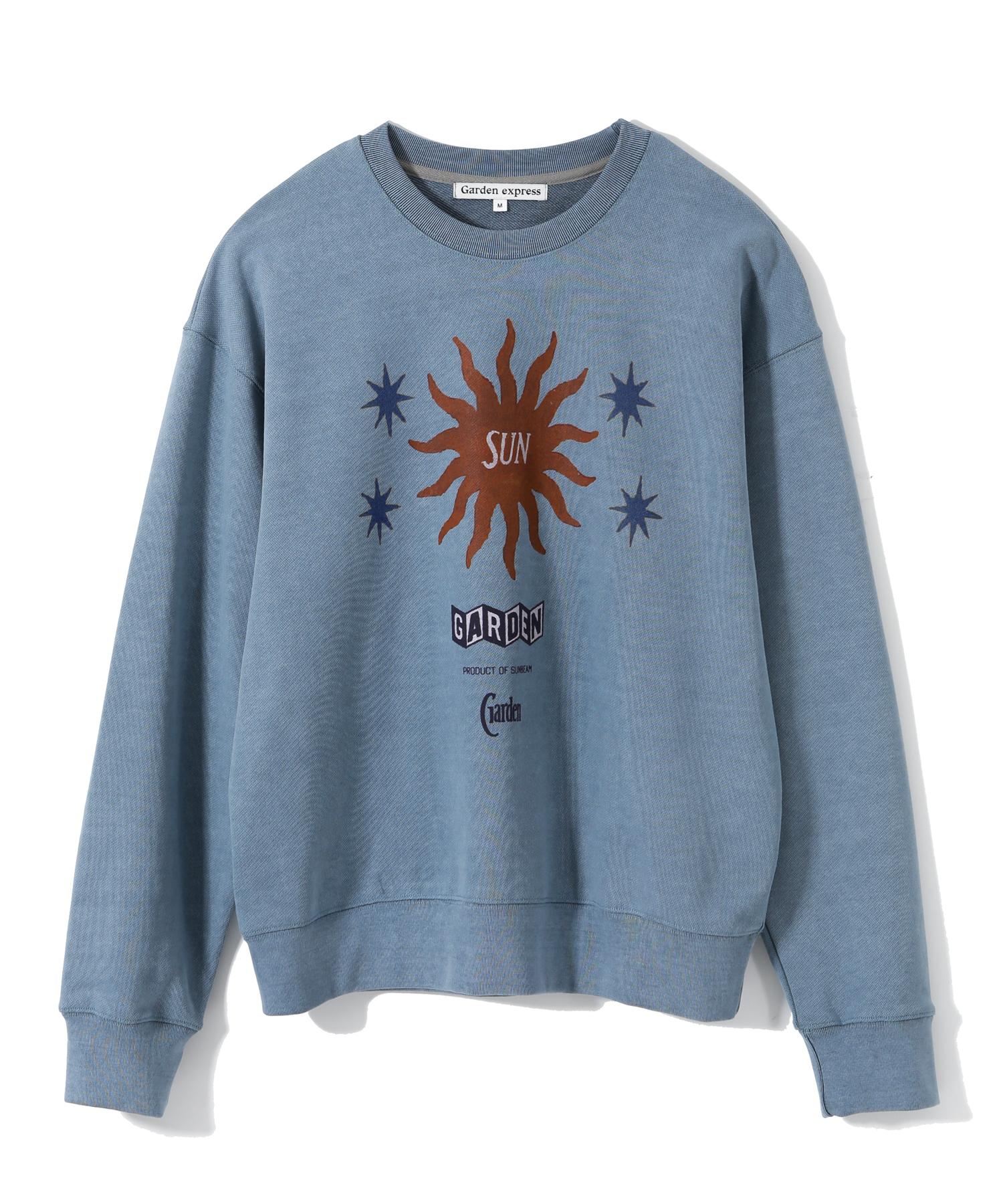 Свитшот с винтажным принтом Garden Express (синий) Blue/L