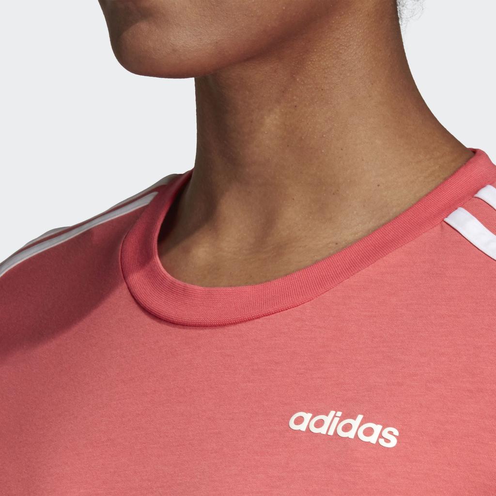 adidas T Shirts Women's Pink Crew Neck Moderate Straight Fit DU0634