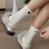 Damen Herbst Mid-Calf Socken - Trendiger Collegiate-Stil Koreanische Langflor-Socken für Herbst und Winter